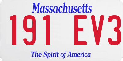 MA license plate 191EV3