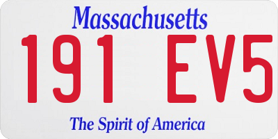 MA license plate 191EV5