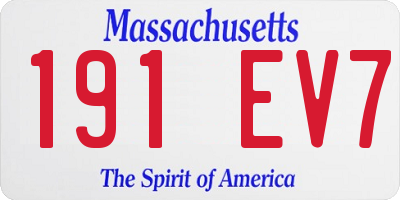 MA license plate 191EV7