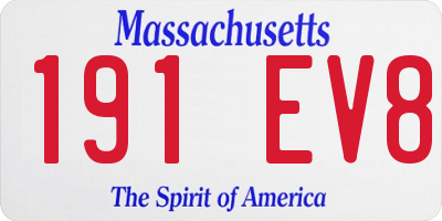 MA license plate 191EV8