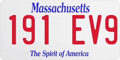 MA license plate 191EV9