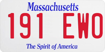MA license plate 191EW0