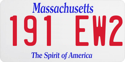 MA license plate 191EW2