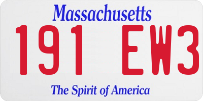 MA license plate 191EW3