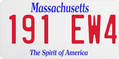MA license plate 191EW4