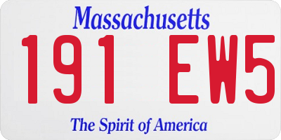 MA license plate 191EW5