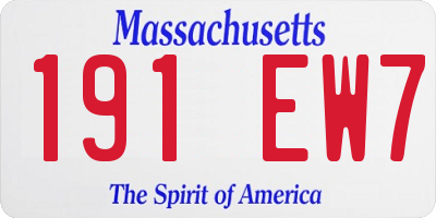 MA license plate 191EW7