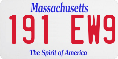 MA license plate 191EW9