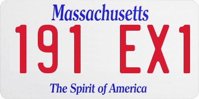 MA license plate 191EX1