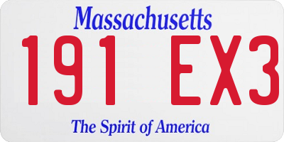 MA license plate 191EX3