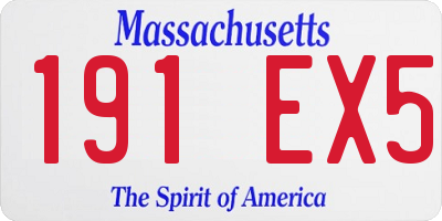 MA license plate 191EX5