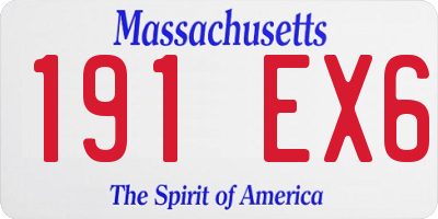 MA license plate 191EX6