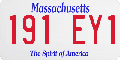 MA license plate 191EY1
