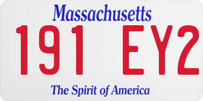 MA license plate 191EY2