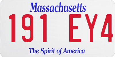 MA license plate 191EY4