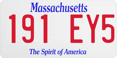 MA license plate 191EY5