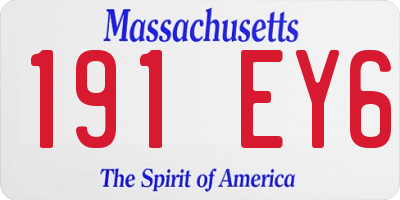 MA license plate 191EY6