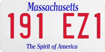 MA license plate 191EZ1
