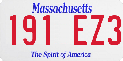 MA license plate 191EZ3