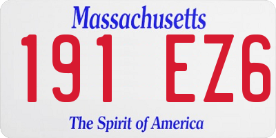 MA license plate 191EZ6
