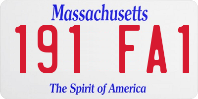 MA license plate 191FA1