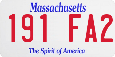 MA license plate 191FA2