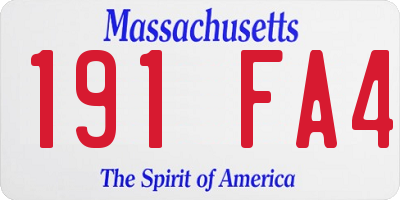 MA license plate 191FA4