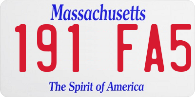 MA license plate 191FA5