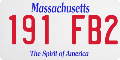 MA license plate 191FB2