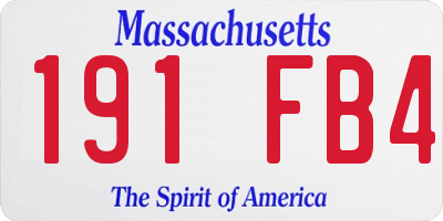 MA license plate 191FB4