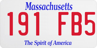 MA license plate 191FB5