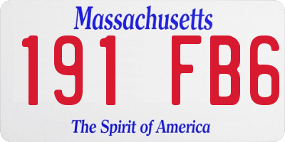MA license plate 191FB6