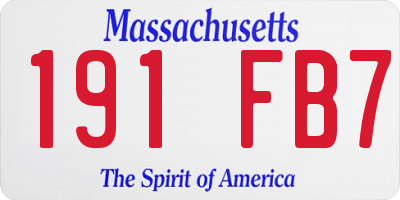 MA license plate 191FB7