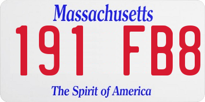 MA license plate 191FB8