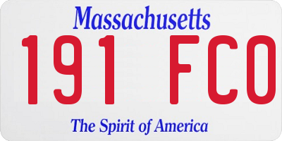 MA license plate 191FC0