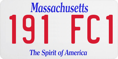 MA license plate 191FC1