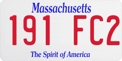 MA license plate 191FC2