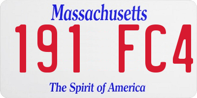 MA license plate 191FC4