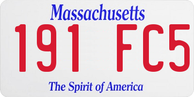 MA license plate 191FC5