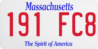 MA license plate 191FC8