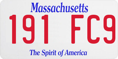 MA license plate 191FC9