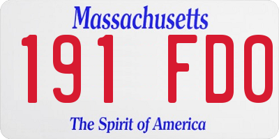 MA license plate 191FD0