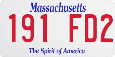 MA license plate 191FD2