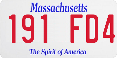 MA license plate 191FD4