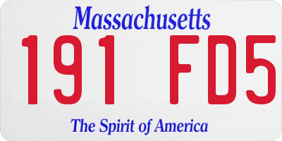 MA license plate 191FD5