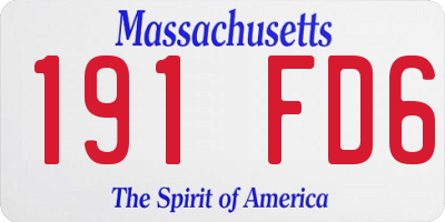 MA license plate 191FD6