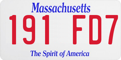 MA license plate 191FD7
