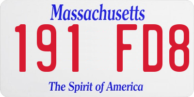 MA license plate 191FD8