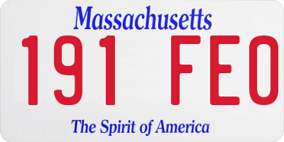 MA license plate 191FE0
