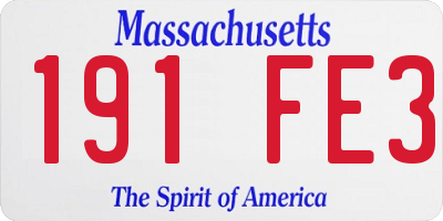 MA license plate 191FE3